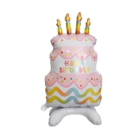 Wizardi Birthday Cake Standing Foil Balloon Decoration {1}