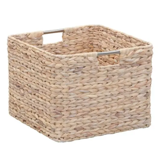 Household Essentials 11" Square Hyacinth Wicker Basket White {9}