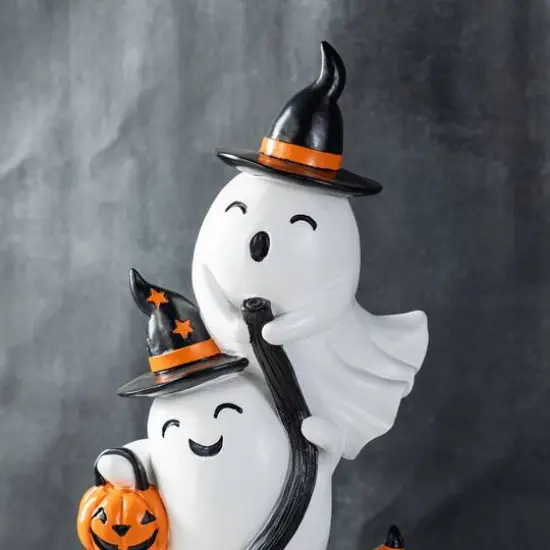 Glitzhome&reg; 21.75"H Halloween Resin Stacked Ghost Porch Decor {7}