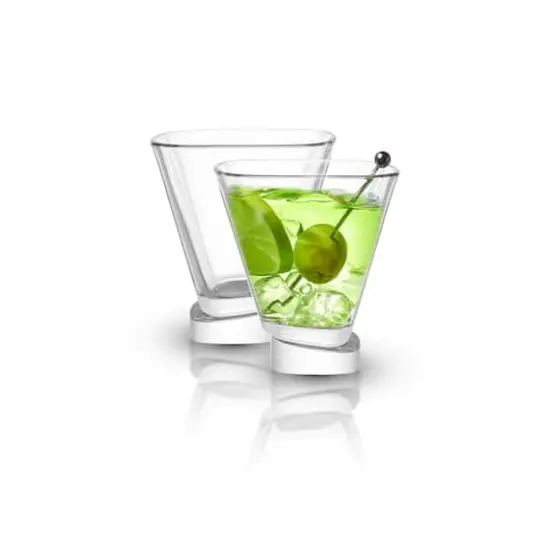 JoyJolt&reg; 7.5oz. Aqua Vitae Square Off Base Martini Glasses, 2ct. {1}