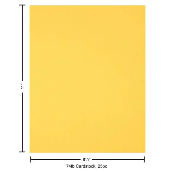 PA Paper&trade; Accents 8.5" x 11" Lemonade 74lb. Canvas Cardstock, 25 Sheets {4}