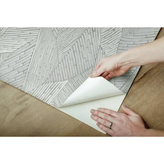 RoomMates Woven Reed Stitch Peel & Stick Wallpaper Gray {7}