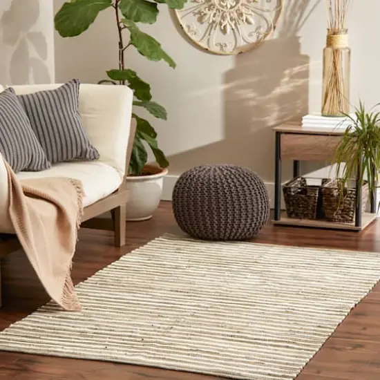 DII&reg; Slim Stripe Cotton Chindi Rug, 4ft. x 6ft. Taupe {3}
