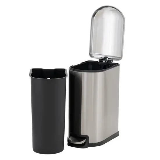 Household Essentials 2.6 gal. Slim Stainless Steel Trash Can {6}