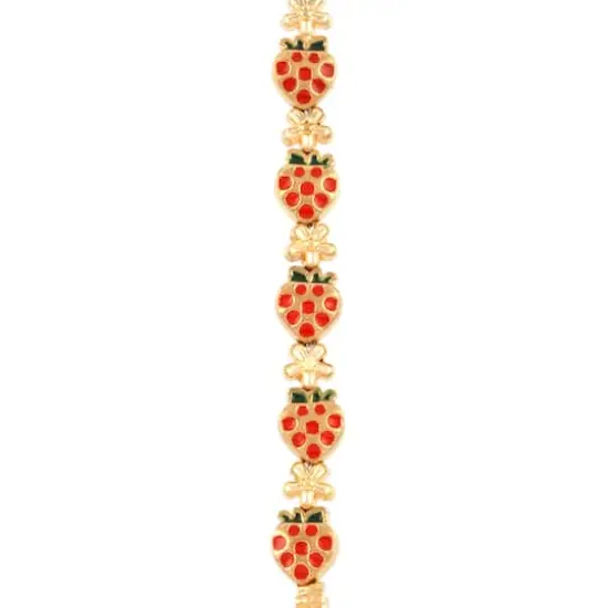 Red Strawberry & Gold Flower Beads by Bead Landing&trade; {1}