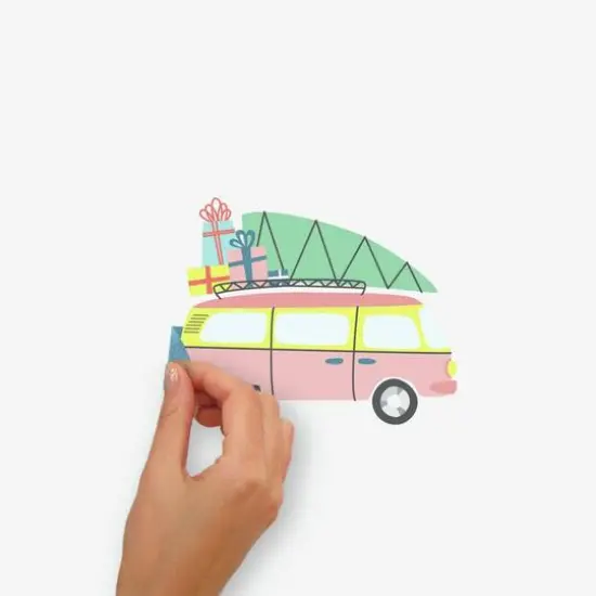 RoomMates Retro Christmas Cars Peel & Stick Wall Decals {6}
