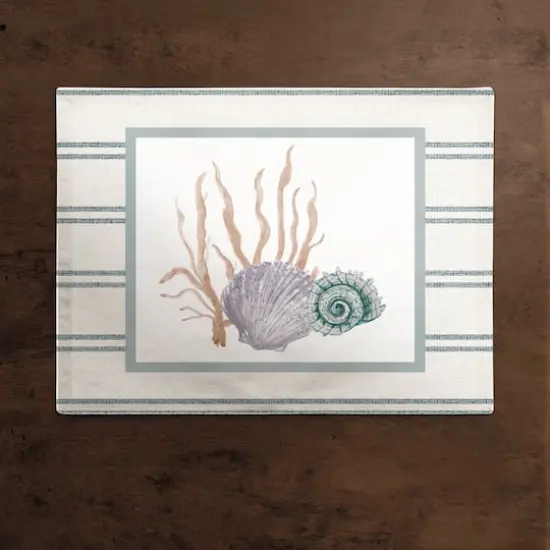Scallop and Snail Shell 14" x 18" Cotton Twill Placemat {3}