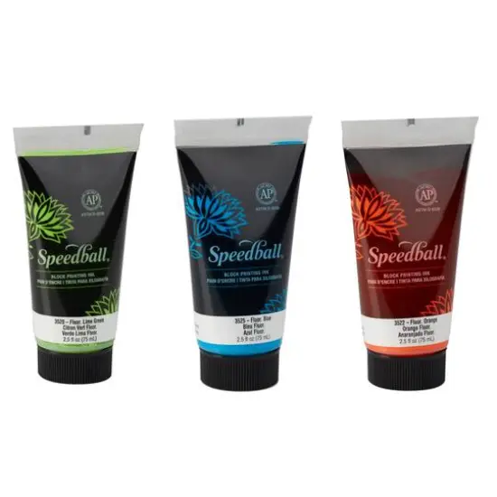 Speedball&reg; Fluorescent Block Printing Ink, 2.5oz. Fluorescent Magenta {2}