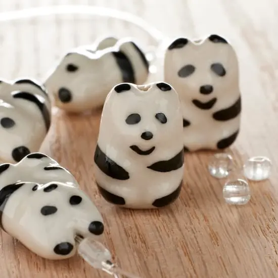 Black & White Ceramic Panda Beads, 19mm by Bead Landing&trade; {3}