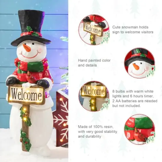 Glitzhome&reg; 29.25" Pre-Lit Christmas Snowman Porch D&eacute;cor {9}