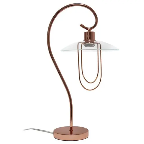 Lalia Home Modern Metal Scroll Table Lamp Rose Gold {11}