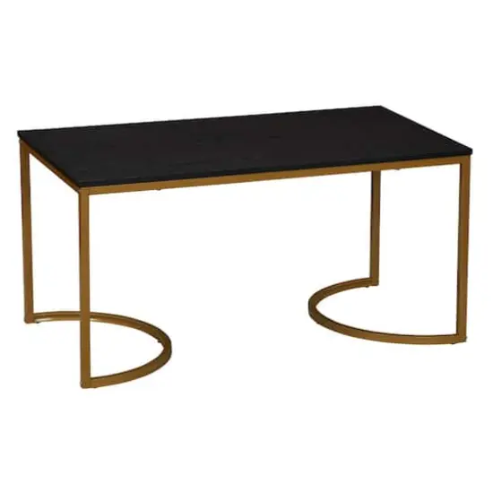 Household Essentials 39" Half Moon Rectangular Coffee Table Black {1}