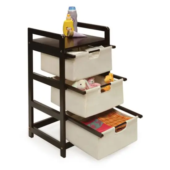 Badger Basket 3 Bin Hamper/Storage Unit Espresso/Ecru {4}