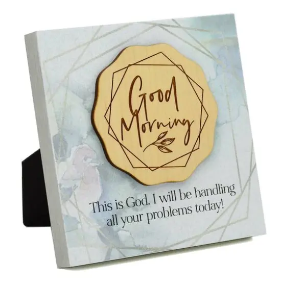 6" Good Morning Wood Plaque {1}