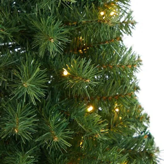 3ft. Pre-Lit Green Artificial Christmas Tree, Warm White LED Lights {5}