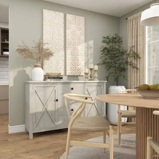 11" White Ceramic Vase with Wrapped Rattan Detailing {16}