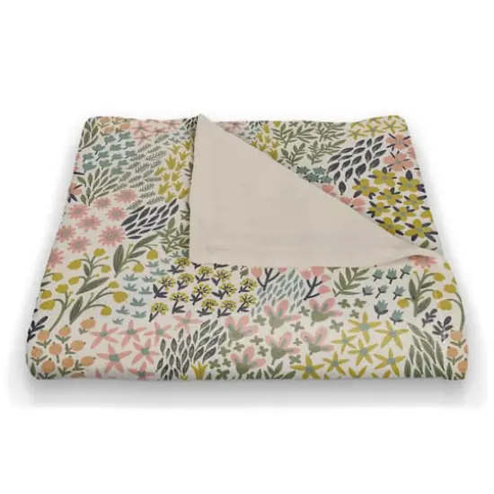 Funky Floral 50" x 60" Coral Fleece Blanket {3}