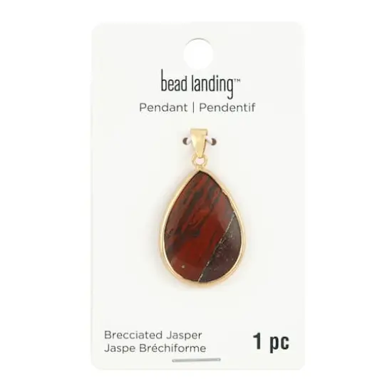 Red Brecciated Jasper Teardrop Pendant by Bead Landing&trade; {4}