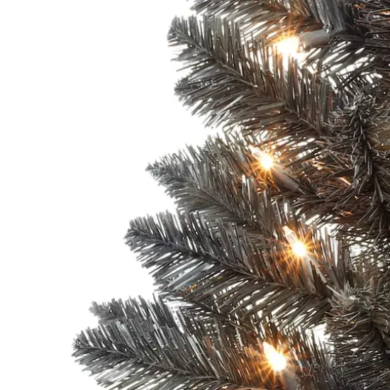6ft. Pre-Lit Black Carson Pine Artificial Christmas Tree, Clear Lights {5}