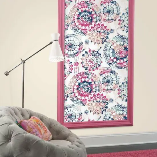 RoomMates Bohemian Medallion Peel & Stick Wallpaper Pink and Blue {7}