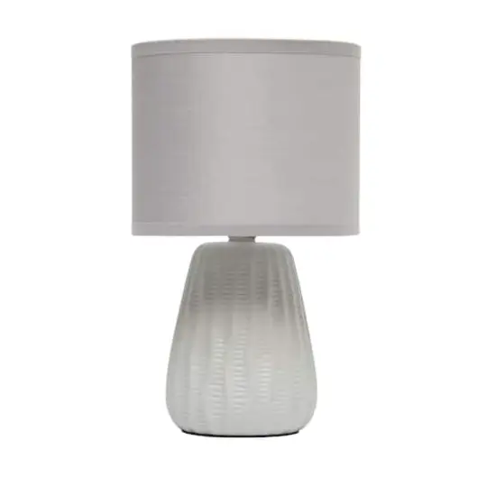 Simple Designs 11" Mini Ceramic Pastel Table Lamp Gray {1}
