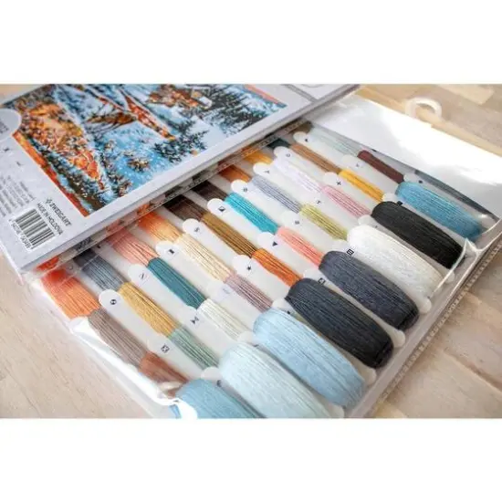 Luca-S Snowy Cabin Counted Cross Stitch Kit {12}