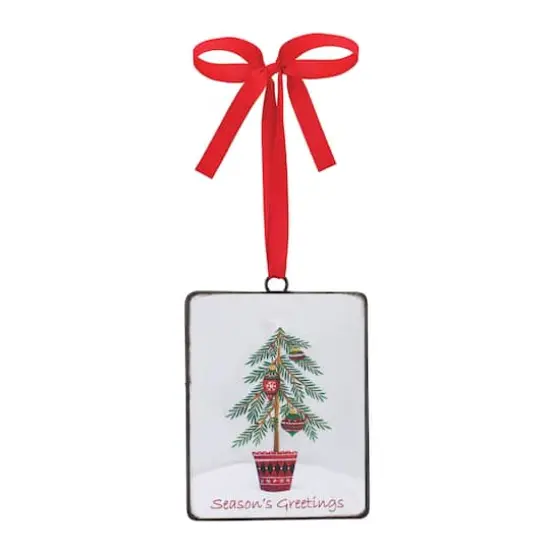 12ct. Seasons Greetings Pine Tree Ornament {3}