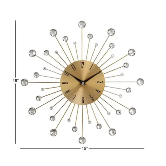 Gold Glam Metal Wall Clock {5}