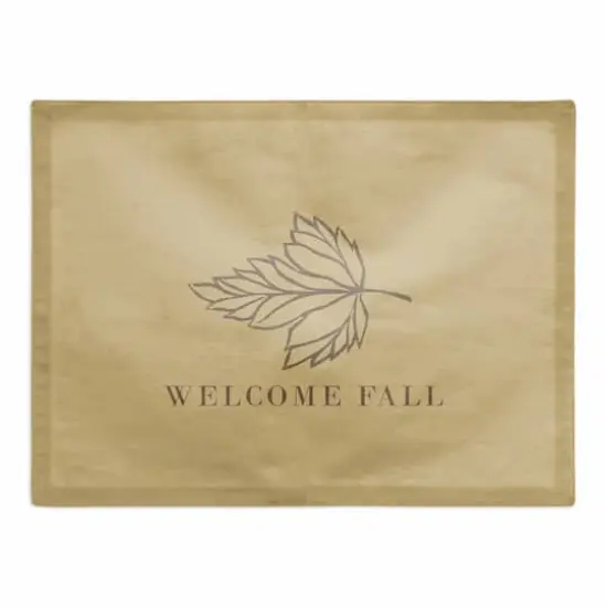 Welcome Fall Leaf Poly Twill Placemat {1}