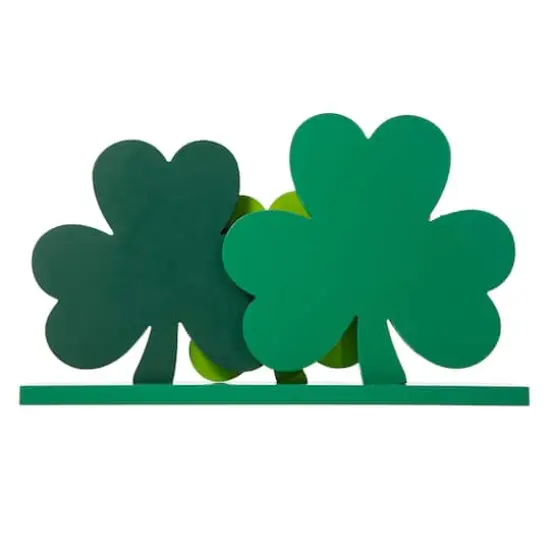 Glitzhome&reg; 16" St. Patrick's Wooden Shamrocks Table D&eacute;cor {6}