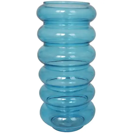 Blue Bubble Glass Vase Set {7}