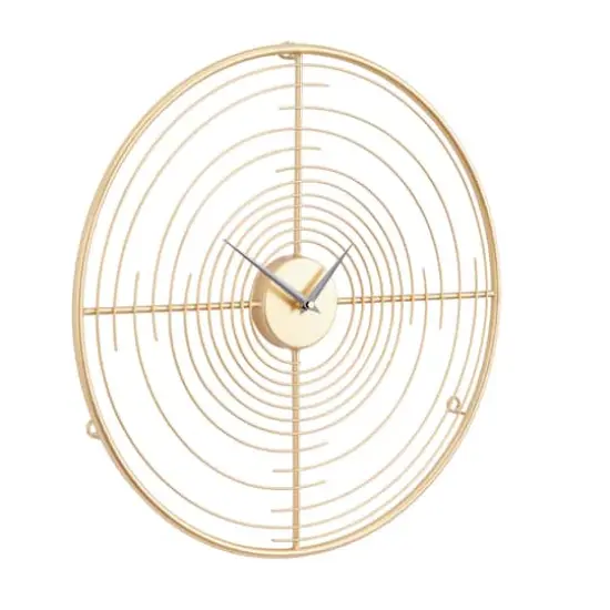Gold Iron Contemporary Wall Clock, 20" x 20" x 2" {3}