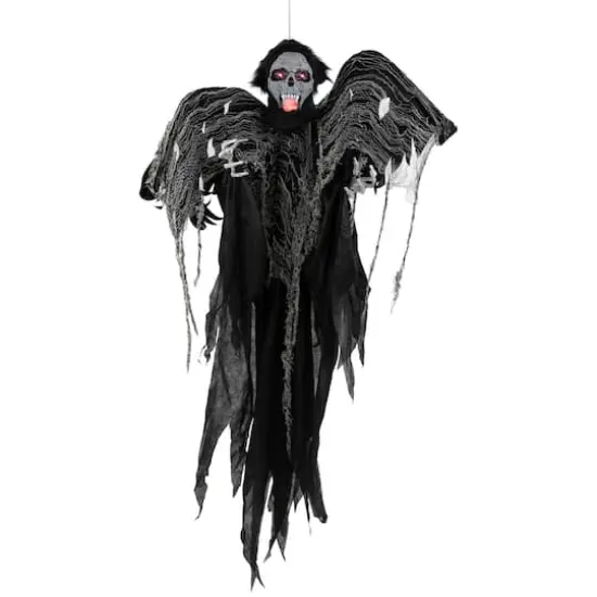 5ft. Animated Hanging Zombie Vampire with Lights & Sound Halloween Decoration {1}