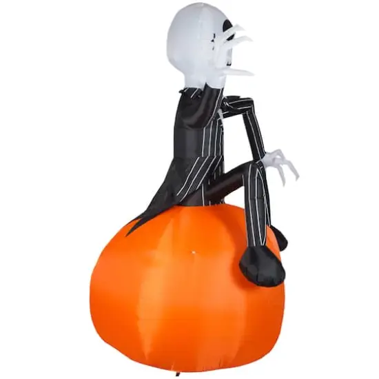 10ft. Lightshow Airblown&reg; Micro Lights Inflatable Jack Skellington on Pumpkin {4}