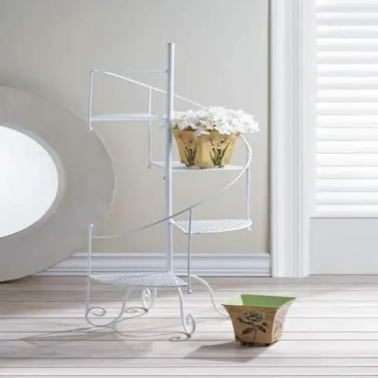3.3ft. White Spiral Showcase Plant Stand {3}