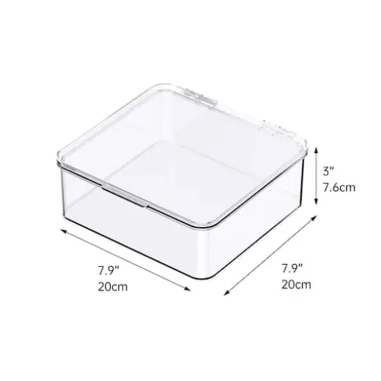 Small Clear Stacking Plastic Case with Hinged Lid by Simply Tidy&reg; {5}