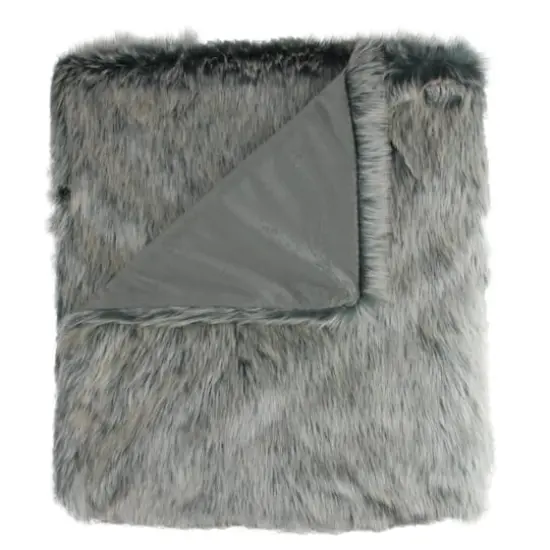 White & Gray Super Plush Throw Blanket {3}