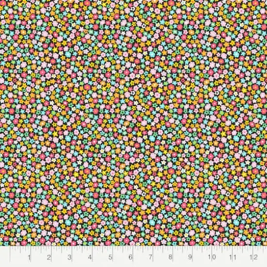 Fabric Editions Navy Blooming Buds Cotton Fabric {3}