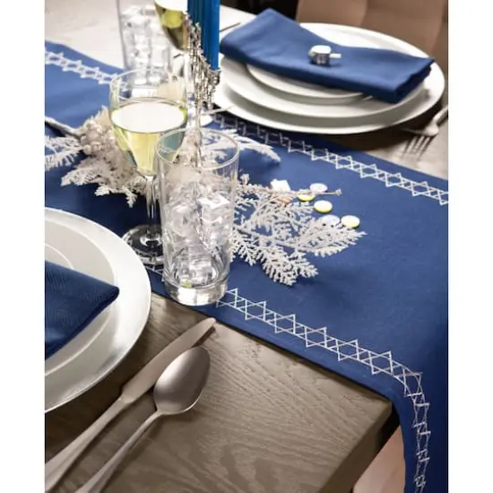 DII&reg; 108" Embroidered Star of David Table Runner {6}