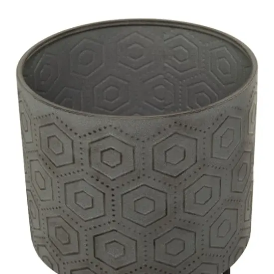 Dark Gray Metal Modern Planter Set {5}