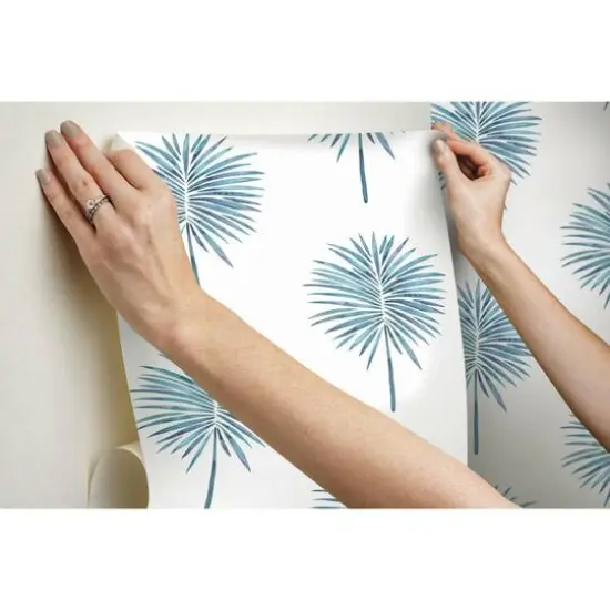 RoomMates Cat Coquillette Fun Fronds Peel & Stick Wallpaper Blue/White {8}
