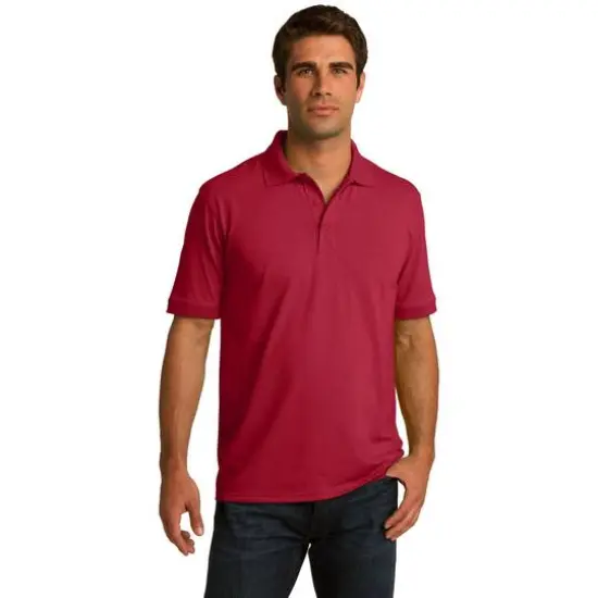 Port & Company&reg; Darks Core Blend Jersey Knit Polo Red {3}
