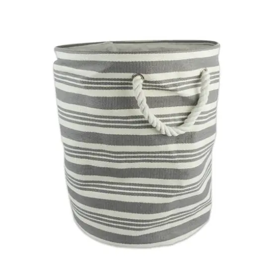 DII&reg; 17" Gray Urban Stripe Paper Bin {1}