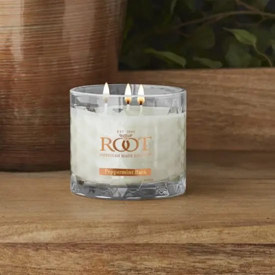Root Candles Signature 3-Wick Honeycomb Beeswax Blend Jar Candle Peppermint Bark {3}