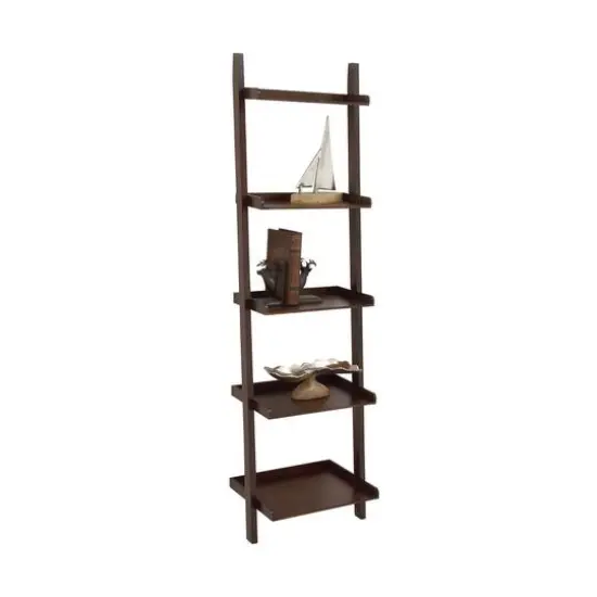 Brown Wood Traditional Shelving Unit, 69 " x 21 " x 14 " {3}