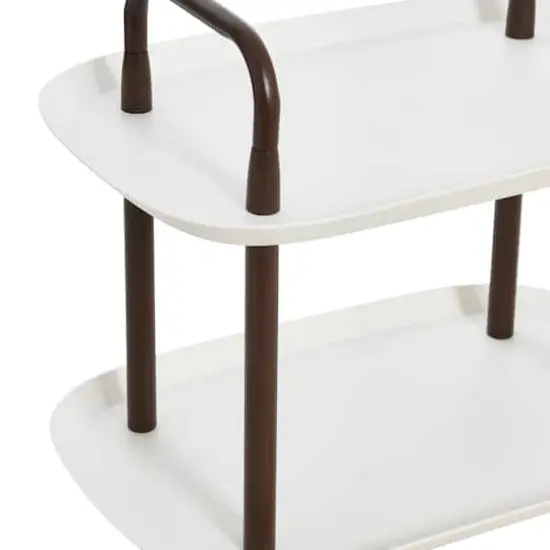 Hello Honey&reg; Main + Mesa&trade; 2-Tier Modern Plastic and Metal Trolley White and Brown {4}