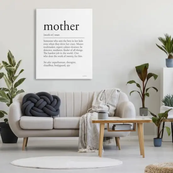 Stupell Industries Mother Definition Funny Motivational Phrase Superhuman Synonym Canvas Wall Art {3}