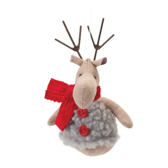 Plush Deer with Sweater Ornament Set {4}