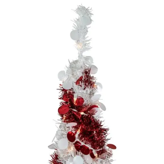 4ft. Pre-Lit Candy Cane Pop-Up Artificial Christmas Tree, Clear Lights {6}