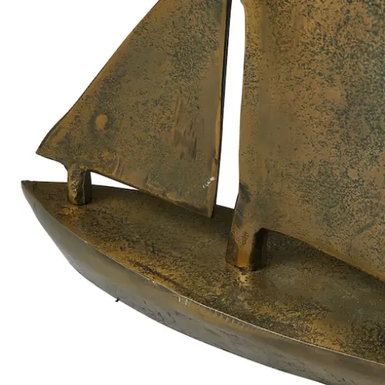Hello Honey&reg; 19" Antique Brass Decorative Aluminum Sail Boat {4}